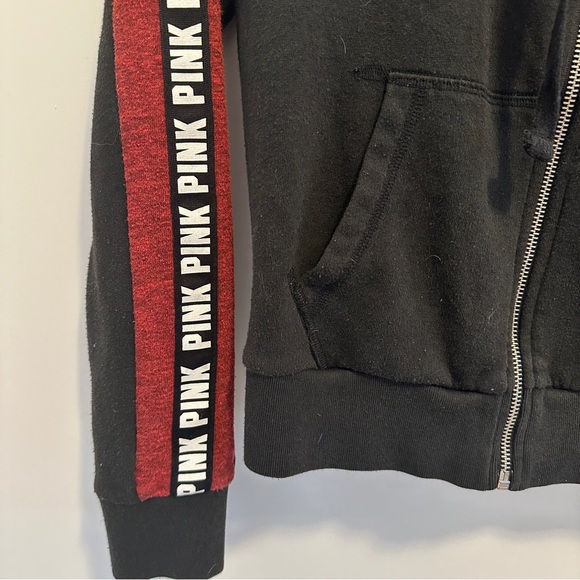 PINK by Victorias Secret Black Zip Up Hoodie Sweater Size XS Women’s - Picture 3 of 8